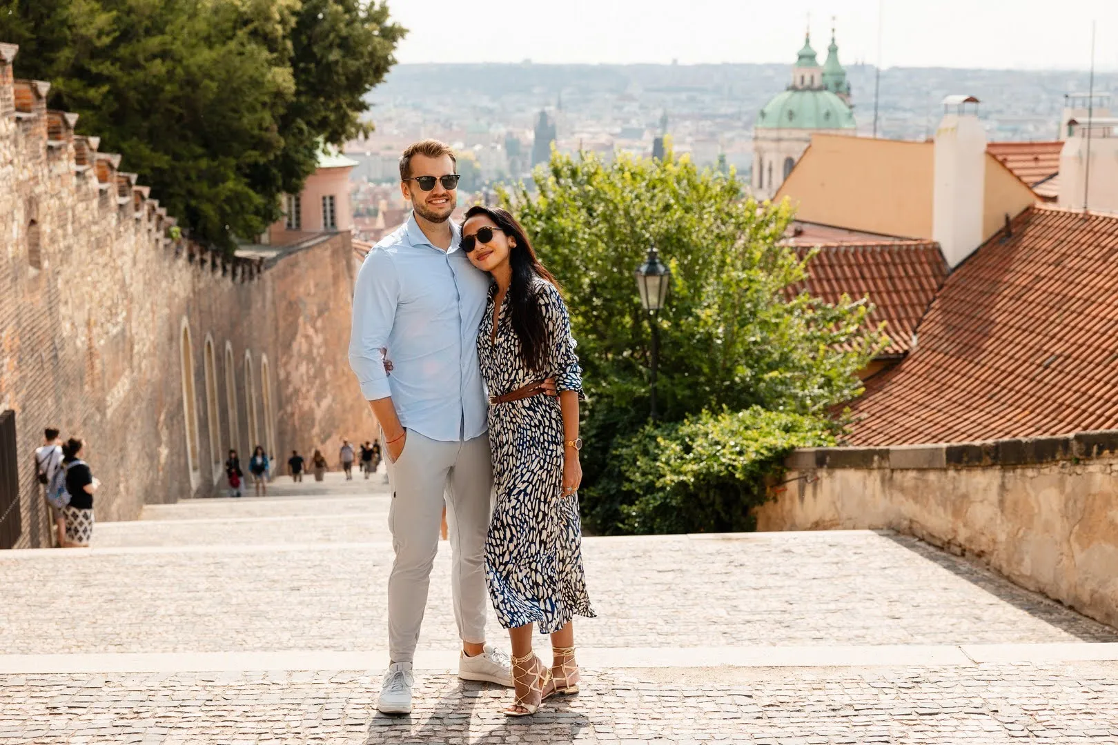 Photoshoot at Prague castle stairs